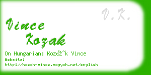 vince kozak business card